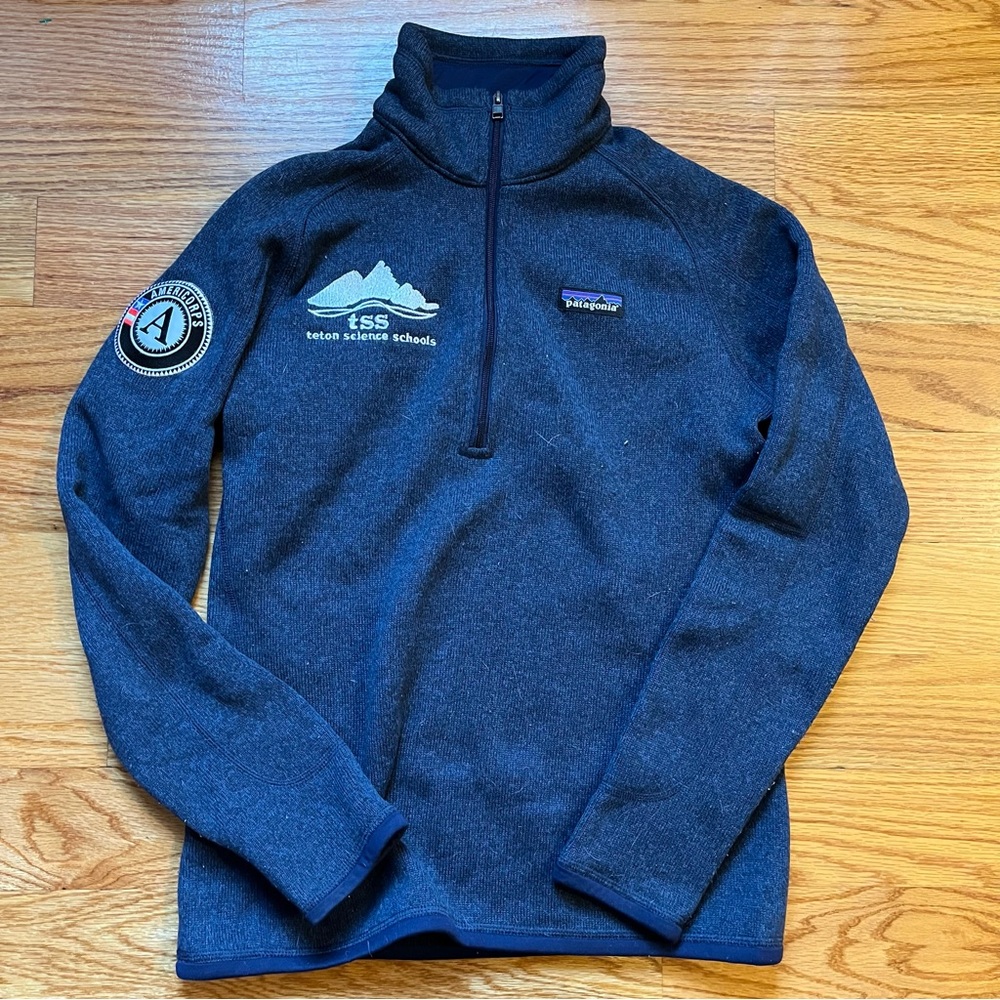 Patagonia blue better sweater quarter zip size small
